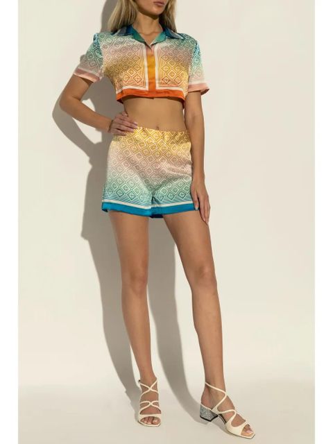 Casablanca Gradient Monogram silk cropped top - Orange - zdjęcie produktu nr 2