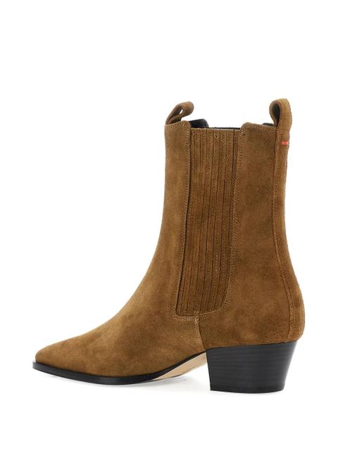 Aeyde side-panels pointed-toe ankle boots - Brown