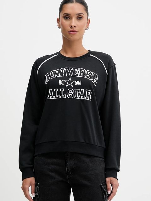 Converse bluza damska kolor czarny z aplikacją CVW5K257 - zdjęcie produktu nr 1