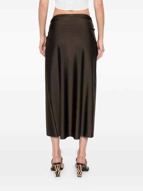 Simkhai gathered embellished midi skirt - Brown