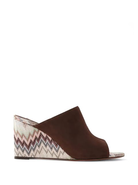 Missoni chevron-knit suede mules - Brown - zdjęcie produktu nr 1