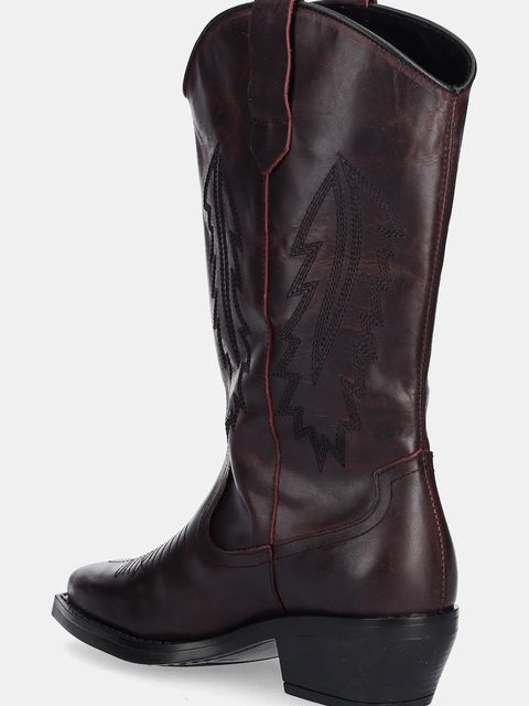 Steve Madden kowbojki skórzane Wallace damskie kolor bordowy na słupku 11003850