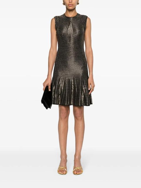 Alexander McQueen metallic-threading flared dress - Black - zdjęcie produktu nr 2