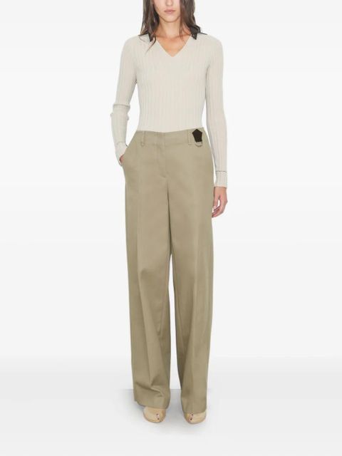 Tory Burch distressed cotton trousers - Neutrals - zdjęcie produktu nr 2