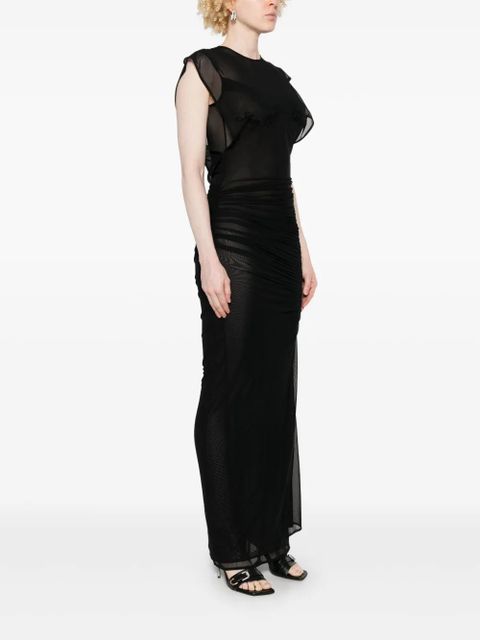 Jean Paul Gaultier flocked-logo maxi dress - Black