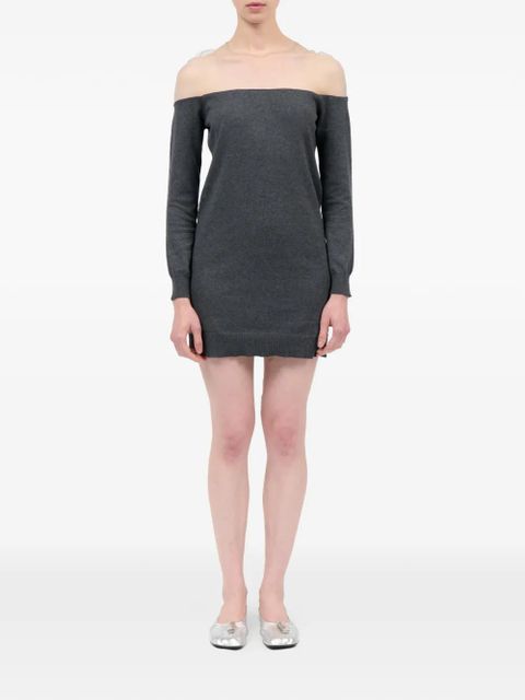 MM6 Maison Margiela long-sleeve mini cotton dress - Grey - zdjęcie produktu nr 2
