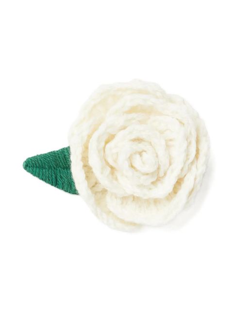 Alanui rose-embroidered brooch - White - zdjęcie produktu nr 1