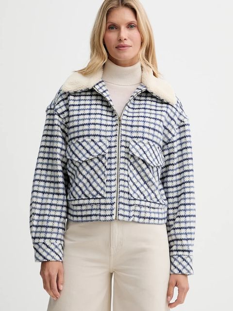 Levi's kurtka z domieszką wełny kolor niebieski przejściowa oversize 003RZ - zdjęcie produktu nr 1