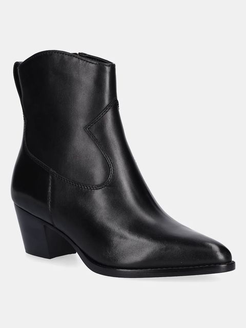 Lauren Ralph Lauren botki skórzane Harpher damskie kolor czarny na słupku 802967822001 - zdjęcie produktu nr 1