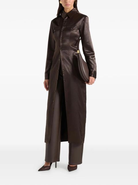 Manière De Voir Etta tie crinkled shirt - Brown