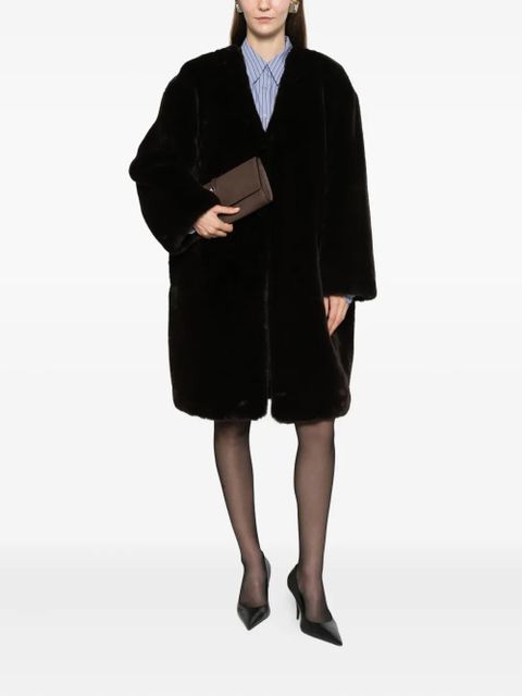 The Frankie Shop open front faux fur coat - Brown - zdjęcie produktu nr 2