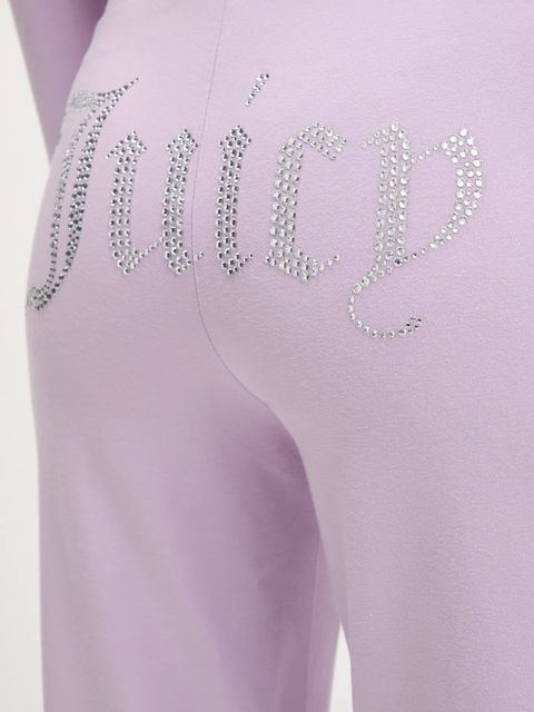 Juicy Couture spodnie dresowe JERSEY APOLLO PANT damskie kolor fioletowy z aplikacją JCWBJ125311