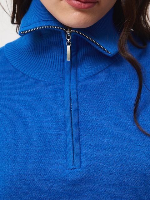 Medicine sweter damski kolor niebieski z półgolfem