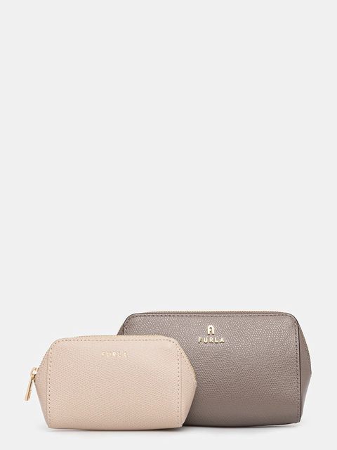 Furla kosmetyczka skórzana 2-pack kolor beżowy WE00453.ARE000.3782S