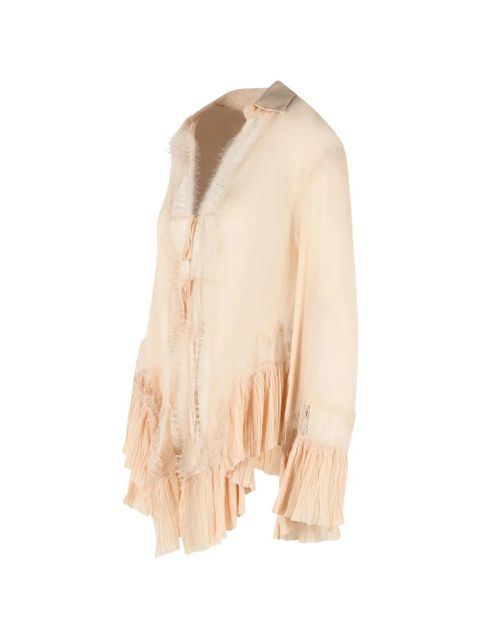 Blumarine Amberlight lace ruffled shirt - Neutrals - zdjęcie produktu nr 2