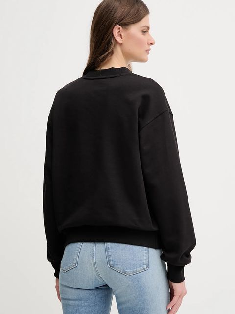 Calvin Klein Jeans bluza bawełniana damska kolor czarny gładka LV047B238G - zdjęcie produktu nr 2