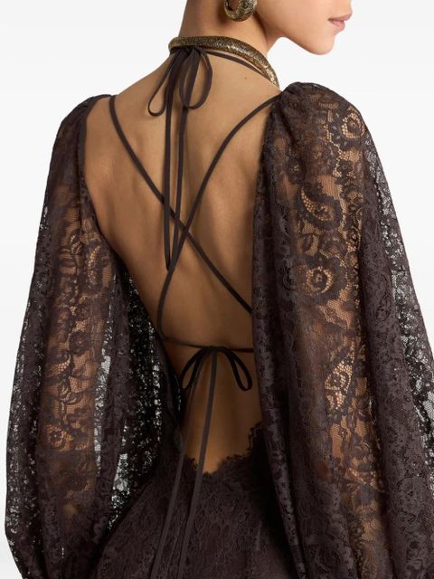 ETRO lace paisley maxi dress - Brown