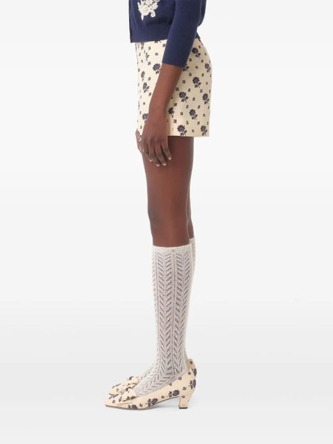 Valentino Garavani Fiorellino Blu Papier Floral shorts - Neutrals