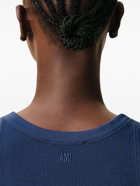 AMI Paris Ami De Coeur logo-embroidery tank top - Blue