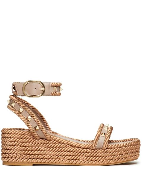 Valentino Garavani 45mm Rockstud flatform sandals - Neutrals - zdjęcie produktu nr 1