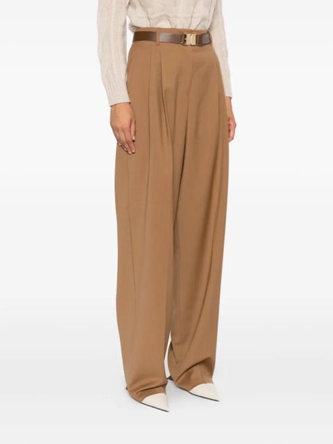 Max Mara pleated belted trousers - Brown