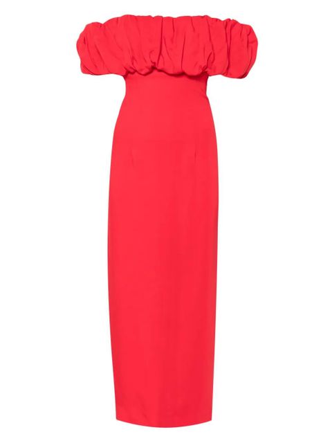Rowen Rose Bardot-neckline midi dress - Red - zdjęcie produktu nr 1