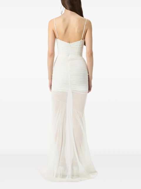 Blumarine ruched evening gown - White