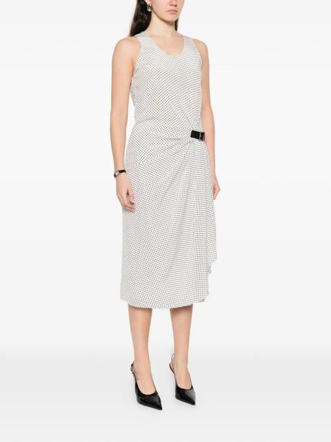 TOM FORD polka dot belted midi dress - White