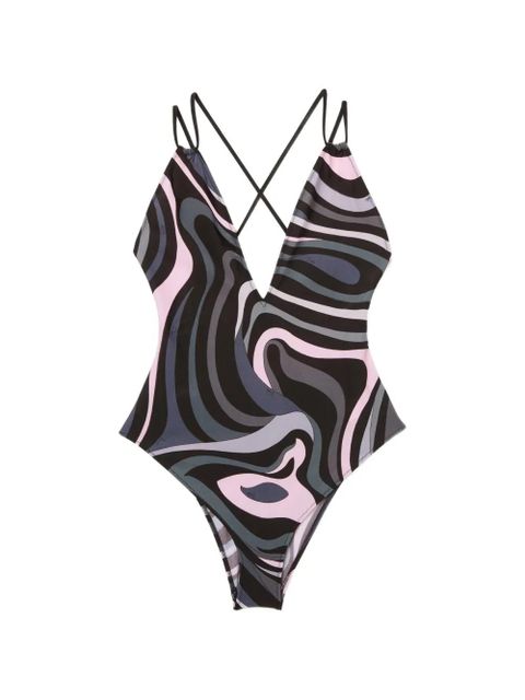 PUCCI Marmo-print cross-back swirl swimsuit - Black - zdjęcie produktu nr 1