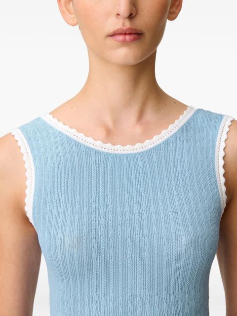 Claudie Pierlot ruffled knitted top - Blue