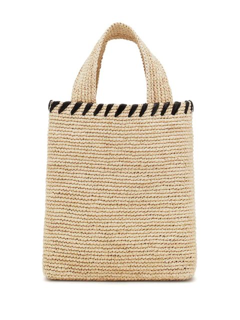 Lanvin logo-motif raffia tote bag - Neutrals - zdjęcie produktu nr 2