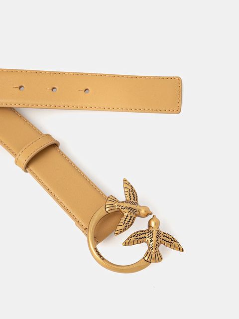 Pinko pasek skórzany damski kolor beżowy 100125 A0F1 - zdjęcie produktu nr 2