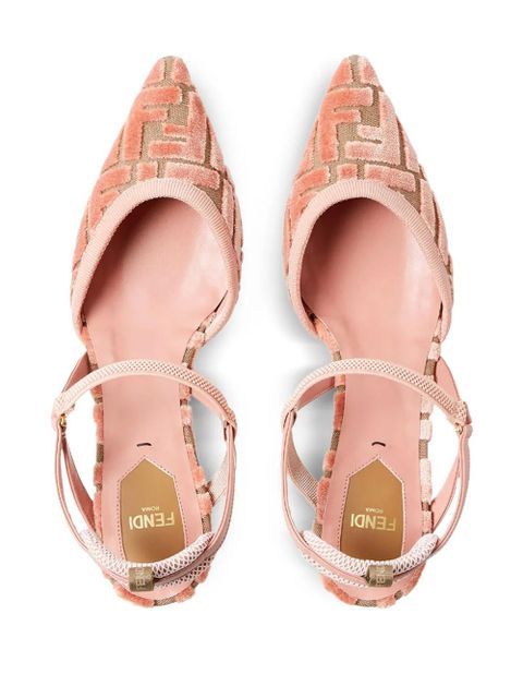 FENDI 55mm Colibri Lite FF-patterned slingback pumps - Pink