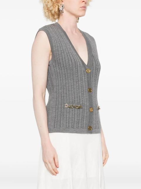 Golden Goose cable-knit chain-detail vest - Grey