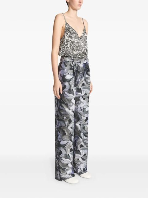 DRIES VAN NOTEN floral-print tailored pants - Black