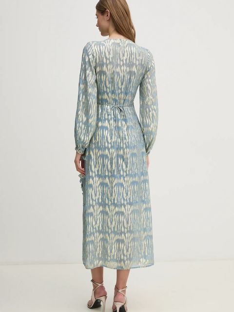 Never Fully Dressed sukienka Lottie kolor niebieski maxi rozkloszowana NFDDR1778