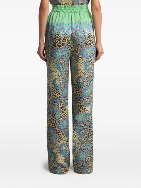 ETRO animal paisley-print trousers - Brown