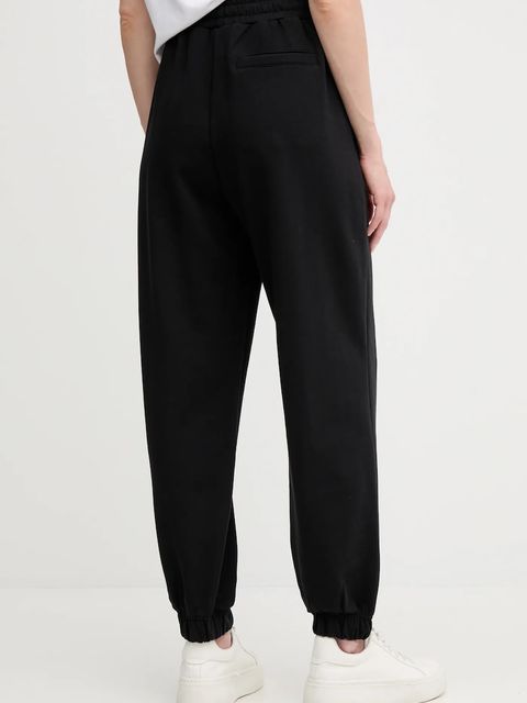 Calvin Klein spodnie dresowe bawełniane damskie kolor czarny gładkie LV044C904G