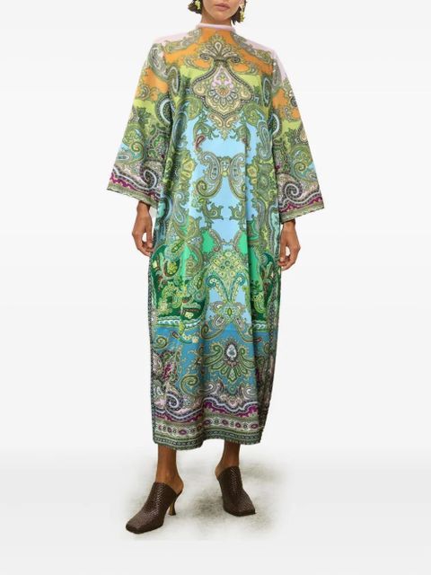 ALEMAIS Clemenza paisley-print high-neck midi dress - Yellow - zdjęcie produktu nr 2