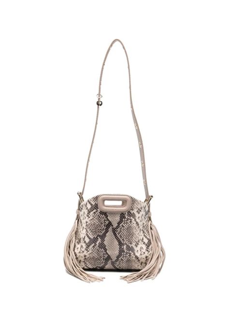 Maje snake-print fringed cross body bag - Neutrals - zdjęcie produktu nr 1