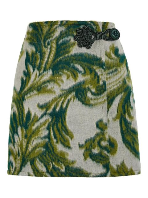 ETRO leaf-jacquard wrap miniskirt - Grey - zdjęcie produktu nr 1