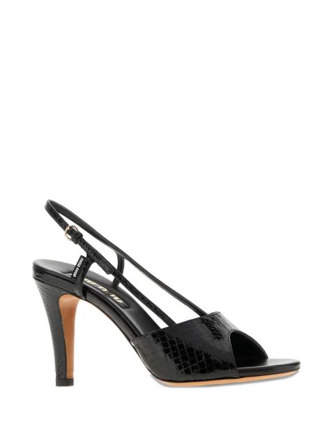 Miu Miu 80mm leather heeled sandals - Black