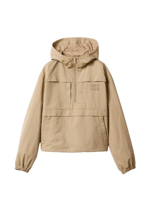 Miu Miu half-zip oversized jacket - Neutrals - zdjęcie produktu nr 1