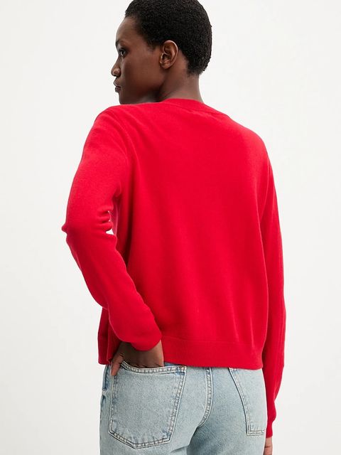 Answear.LAB kardigan z wełny merino damski kolor czerwony lekki