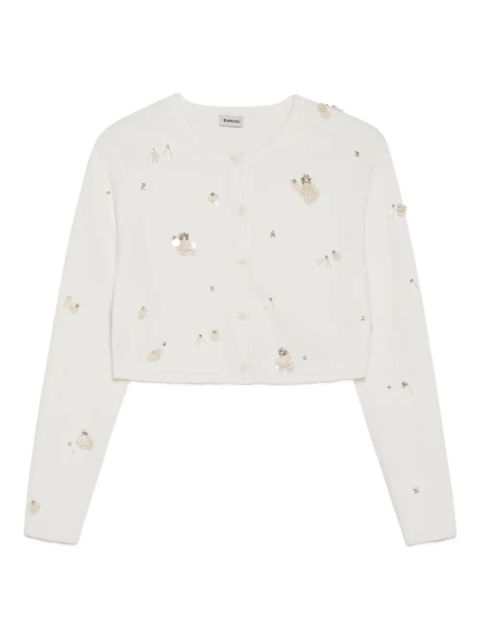 Simkhai Zadie embellished cropped cardigan - White