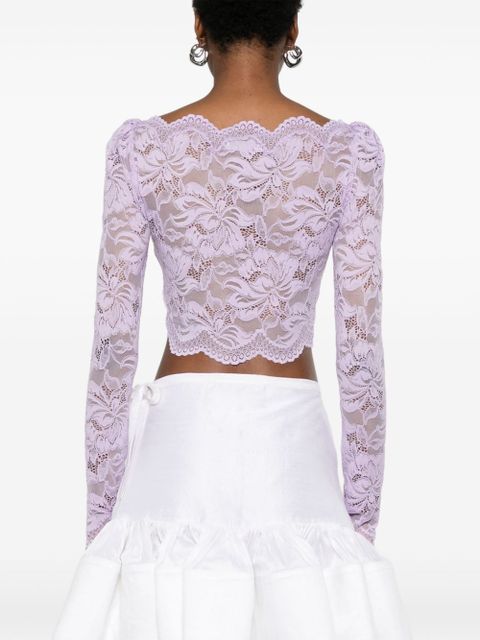 Rabanne lace crop top - Purple