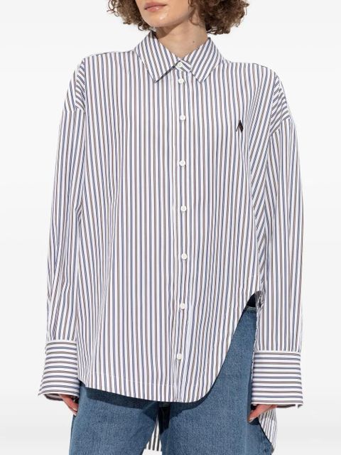 The Attico striped asymmetrical shirt - White
