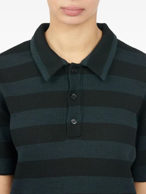 MM6 Maison Margiela striped polo top - Black