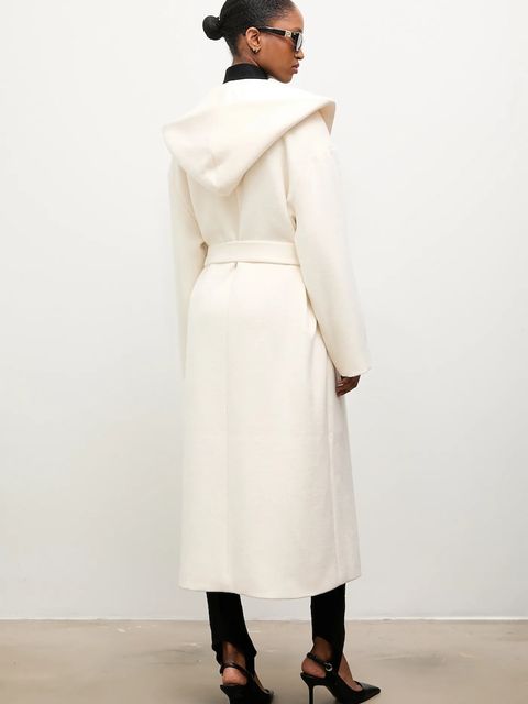 Answear.LAB płaszcz wełniany kolor beżowy - zdjęcie produktu nr 2