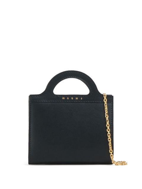 Marni Tropicalia leather wallet-on-chain - Black